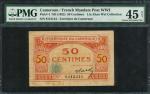 x Territoire Du Cameroun, 50 centimes, ND (1922), serial number 0112144, red and pale yellow with TC
