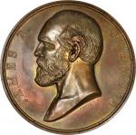 1881 James A. Garfield Presidential Medal. By Charles E. Barber. Julian PR-20. Bronze. About Uncircu