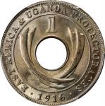 BRITISH EAST AFRICA. Cent, 1916-H. Birmingham (Heaton) Mint. George V. PCGS MS-66.