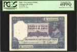 1925年印度银行10卢比。PCGS Currency Extremely Fine 45 PPQ.