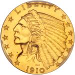 1910 $2.50 Indian. PCGS PF66