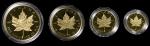 CANADA. Quartet of Gold Maple Leaf Set (4 Pieces), 1989. Ottawa Mint. Elizabeth II. GEM PROOF.