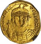 MAURICE TIBERIUS, 582-602. AV Solidus (3.98 gms), Thessalonica, 1st Indiction, Year 5 (A.D. 586/7). 