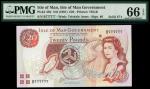 Isle of Man Government, £20, ND (1999), serial number B 777777, red, Queen Elizabeth II at right, ar
