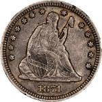 1871-CC Liberty Seated Quarter. Briggs 1-A, the only known dies. EF Details--Reverse Scratched (NGC)