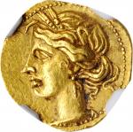 ZEUGITANA. Carthage. AV 1/4 Shekel (1.85 gms), Carthage Mint, ca. 203-201 B.C. NGC Ch EF, Strike: 5/