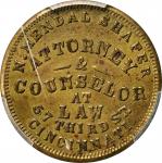 Ohio--Cincinnati. 1863 N. Mendal Shafer. Fuld-165FN-4b. Rarity-10. Brass. Plain Edge. MS-62 (PCGS).