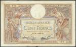 A comprehensive group of French notes including Banque de France, 50 francs, 1927, 1938, 1942, 100 f