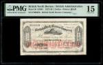 British North Borneo, $1, 1930 (KNB5;P-20) S/no. F696628, PMG 151930年英属北婆罗洲1元