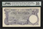 1915年东方汇理银行伍圆。FRENCH INDO-CHINA. Banque de lIndo-Chine. 5 Piastres, 1915. P-37b. PMG Choice Very Fin