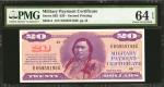 Military Payment Certificate. Series 692 $20. PMG Choice Uncirculated 64 EPQ.