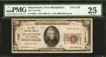 Manchester, New Hampshire. $20 1929 Ty.1. Fr. 1802-1. The First NB. Charter #1153. PMG Very Fine 25.