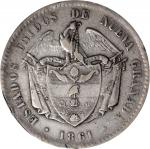 COLOMBIA. Peso, 1861. Bogota Mint. PCGS EF-40.
