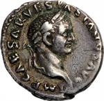 VESPASIAN, A.D. 69-79. AR Denarius (3.30 gms), Rome Mint, A.D. 70. CHOICE VERY FINE.