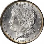 1890-CC Morgan Silver Dollar. Tailbar. MS-64+ (PCGS). CAC.