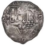 BOLIVIA, Potosí, cob 8 reales, Philip II, assayer B (4th period).