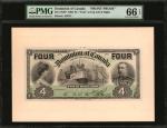 CANADA. Dominion of Canada. 4 Dollars, 1902. DC-17bFP. Front Proof. PMG Gem Uncirculated 66 EPQ.