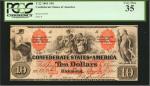 T-22. Confederate Currency. 1861 $10. PCGS Currency Very Fine 35.