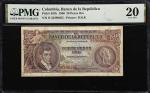 COLOMBIA. Banco de la República. 20 Pesos Oro, 1960. P-401b. PMG Very Fine 20.