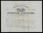 Livestock and Horses. Loudoun Live Stock Exhibition Association (Virginia) 1884, One share, horses, 