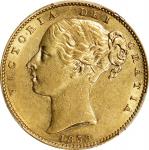 GREAT BRITAIN. Soveriegn, 1853. London Mint. Victoria. PCGS AU-55.