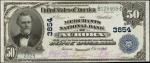 Aurora, Illinois. $50  1902 Date Back. Friedberg 669. The Merchants NB. Charter #3854. PMG Gem Uncir