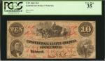T-23. Confederate Currency. 1861 $10. PCGS Currency Very Fine 35.
