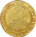 GREAT BRITAIN. Pound, ND (1594-96). London Mint; mm: woolpack. Elizabeth I. PCGS Genuine--Graffiti, 