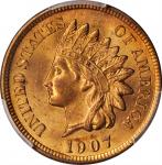 1907 Indian Cent. MS-65 RD (PCGS).