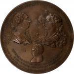 MEXICO. Bronze Proclamation Medal, 1785. Charles III, with Charles (IV) and Ferdinand (VII). PCGS MS