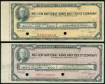 1920至1930年代 美国旅行支票票様枚,UNC,有黄,背有胶渍