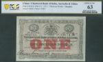 Chartered Bank of India, Australia & China, 1 Mexican Dollar, 14.5.1913, Shanghai, serial number 402