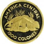 COSTA RICA. 1,500 Colones, 1974. NGC PROOF-68 ULTRA CAMEO.