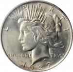 1927-D Peace Silver Dollar. MS-65+ (PCGS).