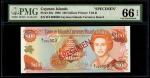 Cayman Islands, $100, 1996, Specimen (P-20s) S/no. B/I 000000, PMG 66EPQ1996年开曼群岛100元样票