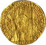 FRANCE. Franc a Pied, ND. Charles V (1364-80). PCGS MS-61 Gold Shield.