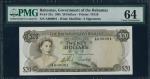 Bahamas Government, $20, 1965, serial number A 000081, brown and pale green, Elizabeth II at left, v