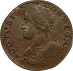 1787 Connecticut Copper. Miller 39.1-h.1, W-4210. Rarity-5. Draped Bust Left, AUCTOBI. AU-58 (PCGS).