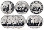 2001-2011年熊猫纪念银币八枚/PCGSMS68、MS69×3、MS70×4