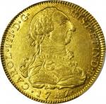 COLOMBIA. 1787-JJ 8 Escudos. Santa Fe de Nuevo Reino (Bogotá) mint. Carlos III (1759-1788). Restrepo