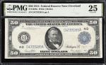 Fr. 1039a. 1914 $50 Federal Reserve Note. Cleveland. PMG Very Fine 25.