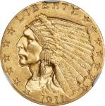 1911 Indian Quarter Eagle. MS-63 (NGC).