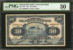 1921年荷属东印度爪哇银行30盾。NETHERLANDS INDIES. Javasche Bank. 30 Gulden, 1921. P-67b. PMG Very Fine 30.