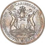 1970加勒比海八岛国共同发行4元面值纪念镍币，八枚一套