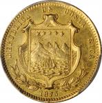 COSTA RICA. 5 Pesos, 1873-GW. San Jose Mint. PCGS AU-58 Gold Shield.