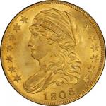 1808/7 Capped Bust Left Half Eagle. Bass Dannreuther-2. Rarity-4+. Mint State-65 (PCGS).