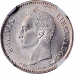 VENEZUELA. 1/4 Bolivar, 1911. Paris Mint. NGC MS-65.
