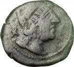 Etruscan Coins, Etruria, Populonia. AE Triens of 10 Units, 3rd century BC. Vecchi EC I, 140.32-51 (O
