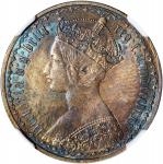 1880年英国2先令银币，带包浆，NGC UNC Details，有清洗，#6136722-042