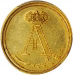 RUSSIA. Coronation of Alexander I Gold Jeton Novodel, 1801. St. Petersburg Mint. PCGS AU-58 Gold Shi